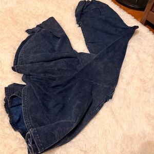 Dark Acid Wash Blue - Denim Stretchy Extreme Flair Jeans